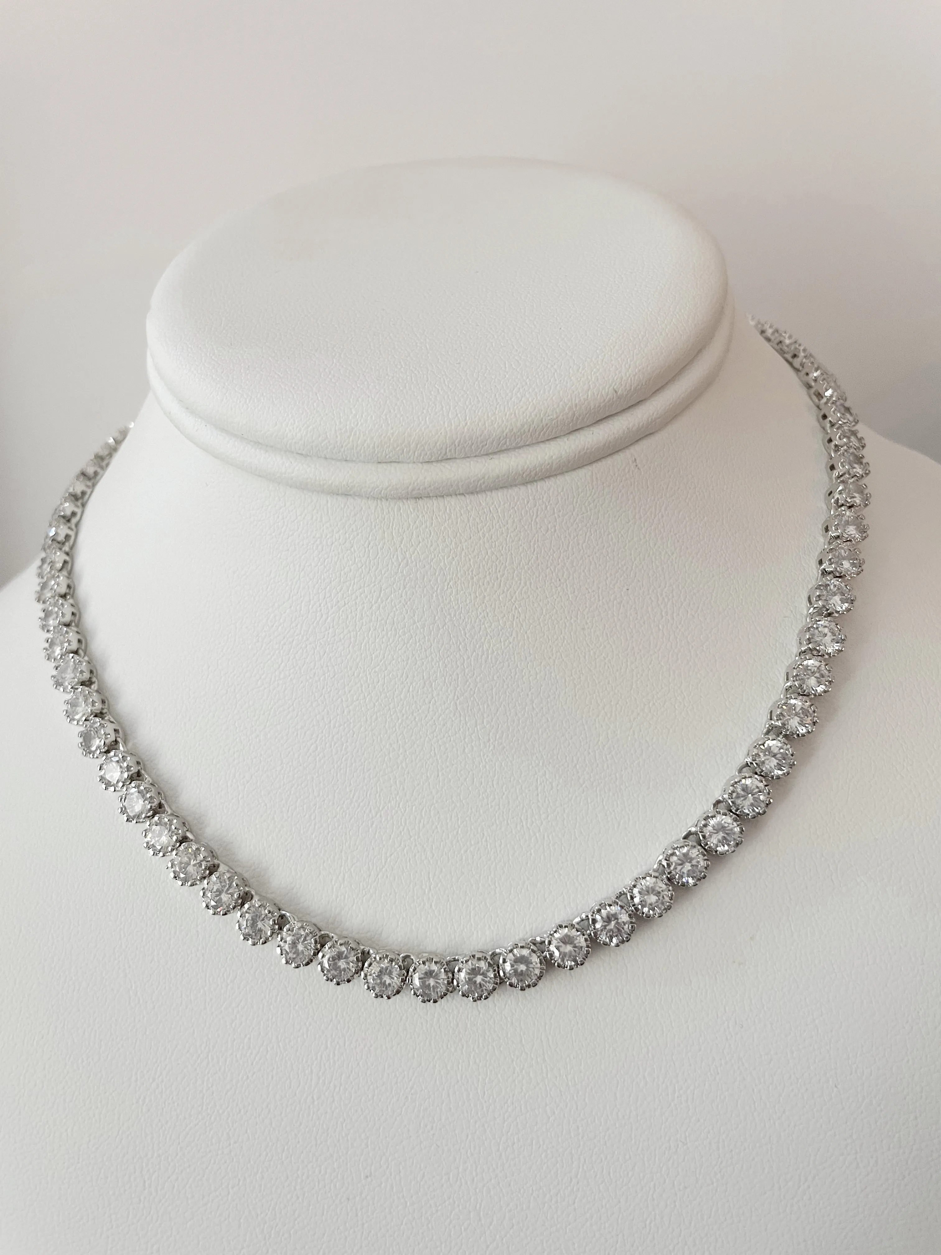 Round tennis necklace 5mm