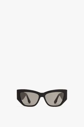 Sculptural Frame Sunglasses In Black