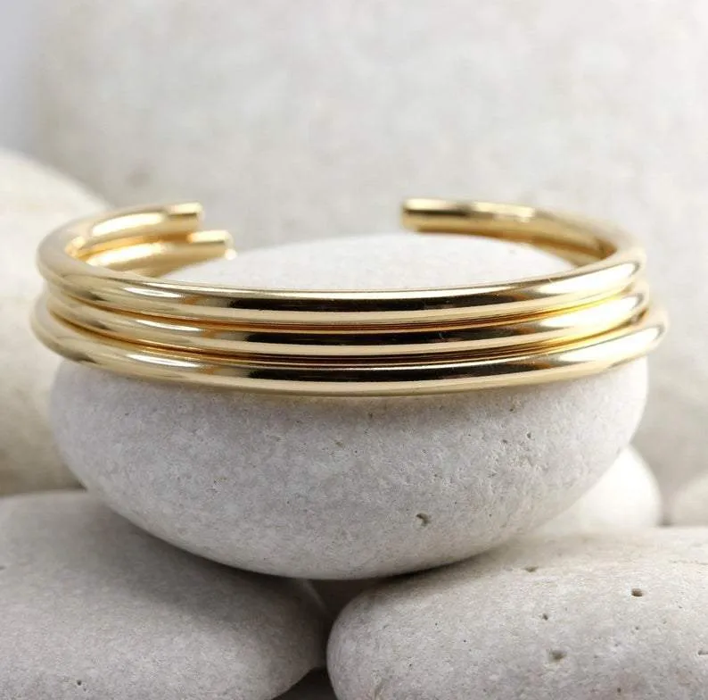 Smooth Wide Gold Cuff Bracelet