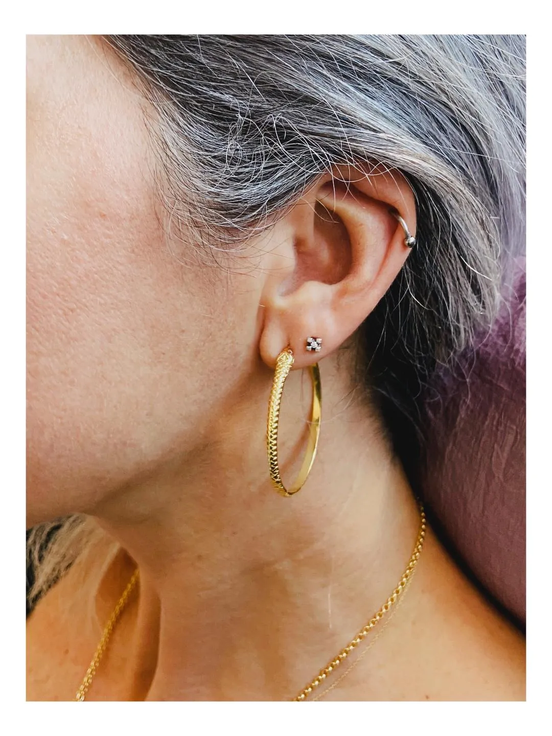 Snake Hoop Earrings with Ruby Gemstone Eyes