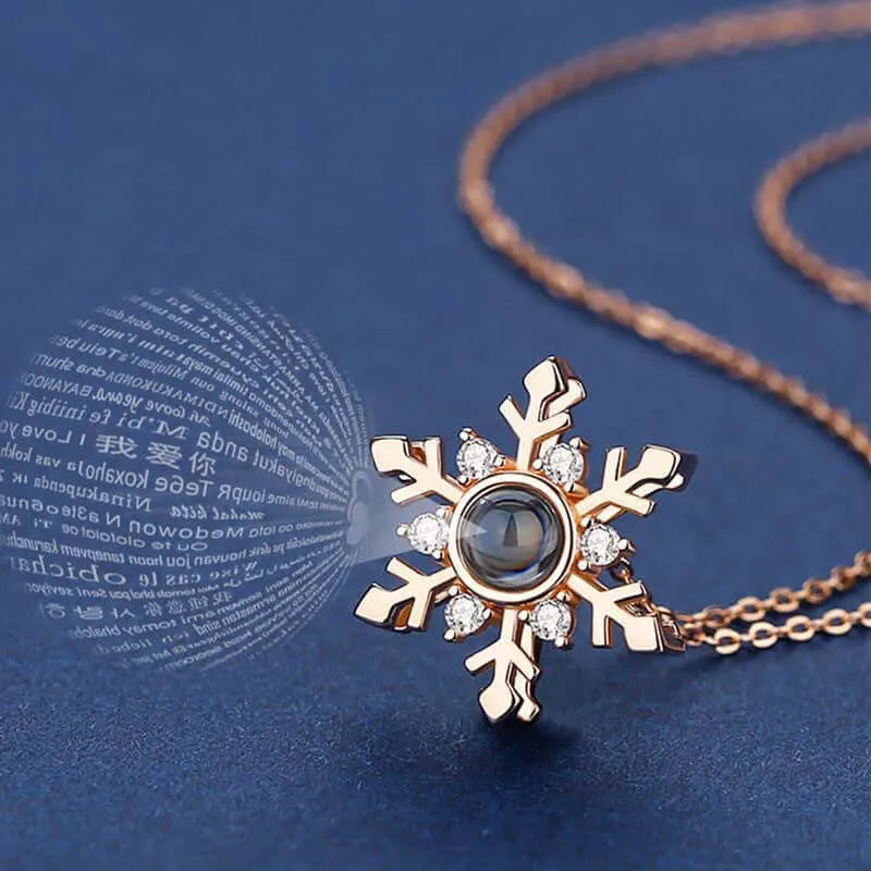 Snowflake Fashion Collarbone Chain Necklace With Picture Inside