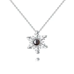 Snowflake Fashion Collarbone Chain Necklace With Picture Inside