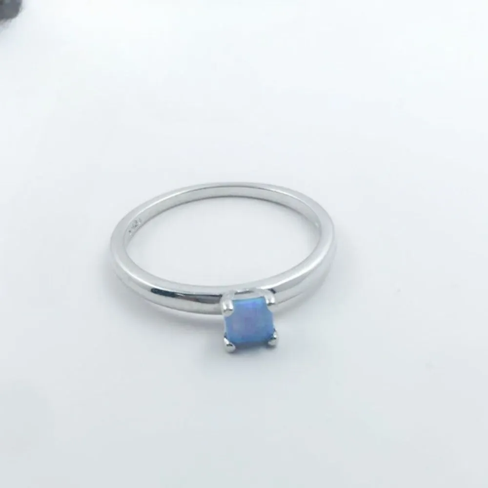 Square Shape Opal Rings For Women