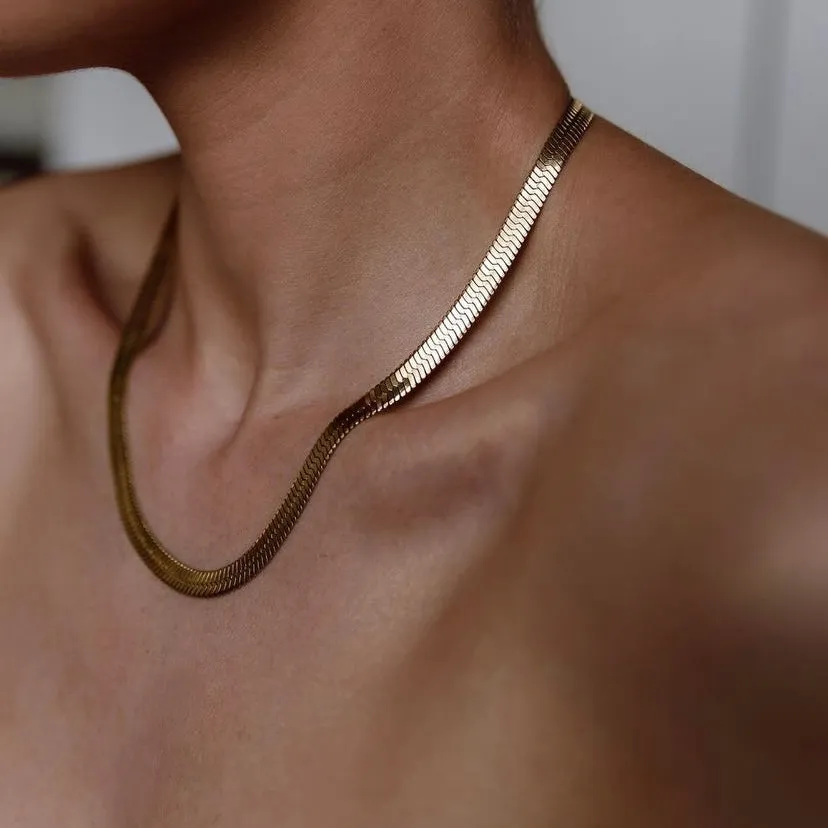 Sultry Snake Necklace - Stainless Steel - 2 Sizes