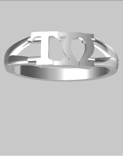 Tau Omega Sterling Silver Ring