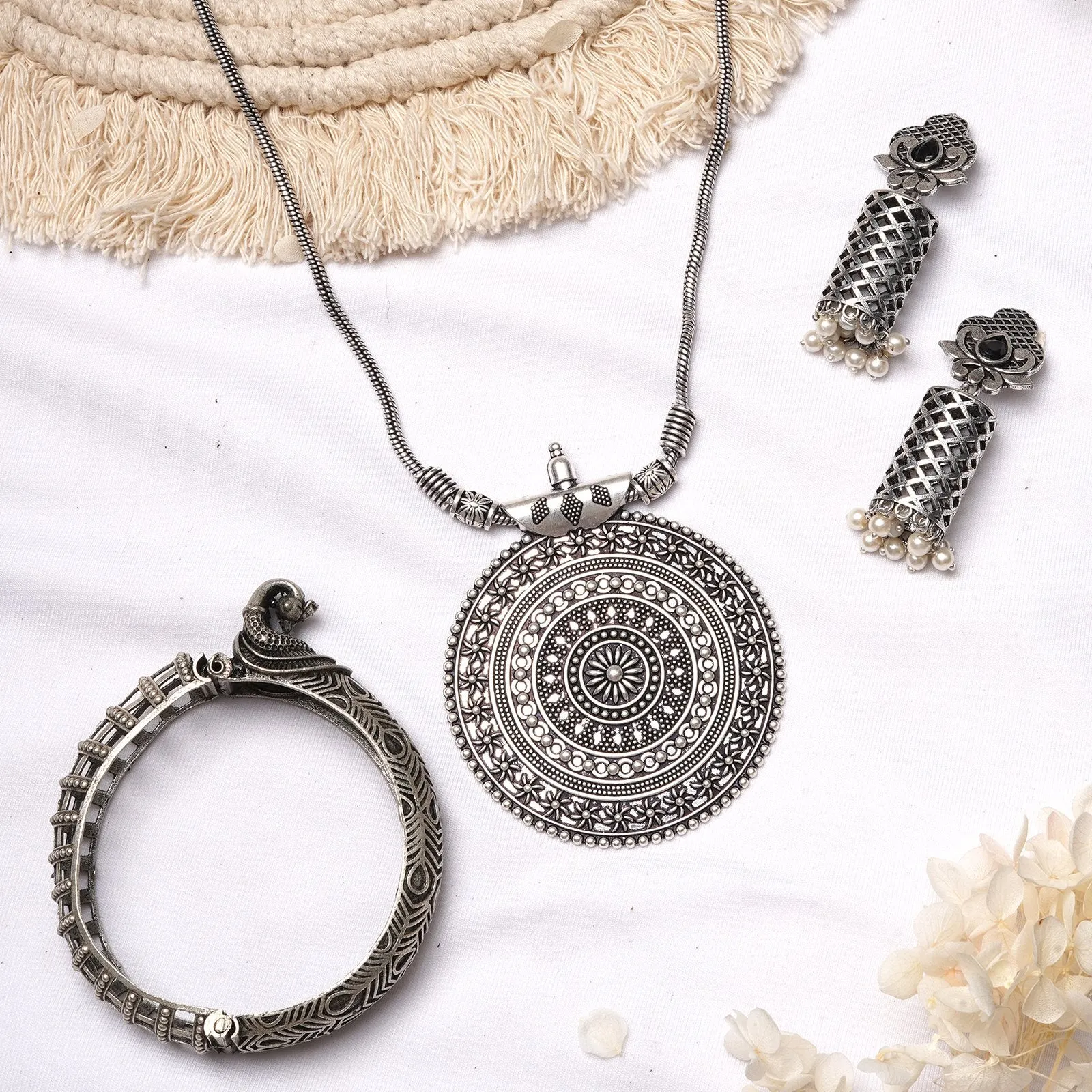 Teejh Mangala Silver Oxidised Jewelry Gift Set