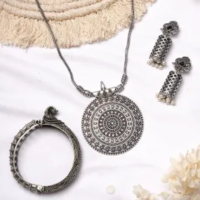 Teejh Mangala Silver Oxidised Jewelry Gift Set