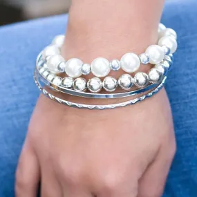 The Millennial White Bangle Bracelets