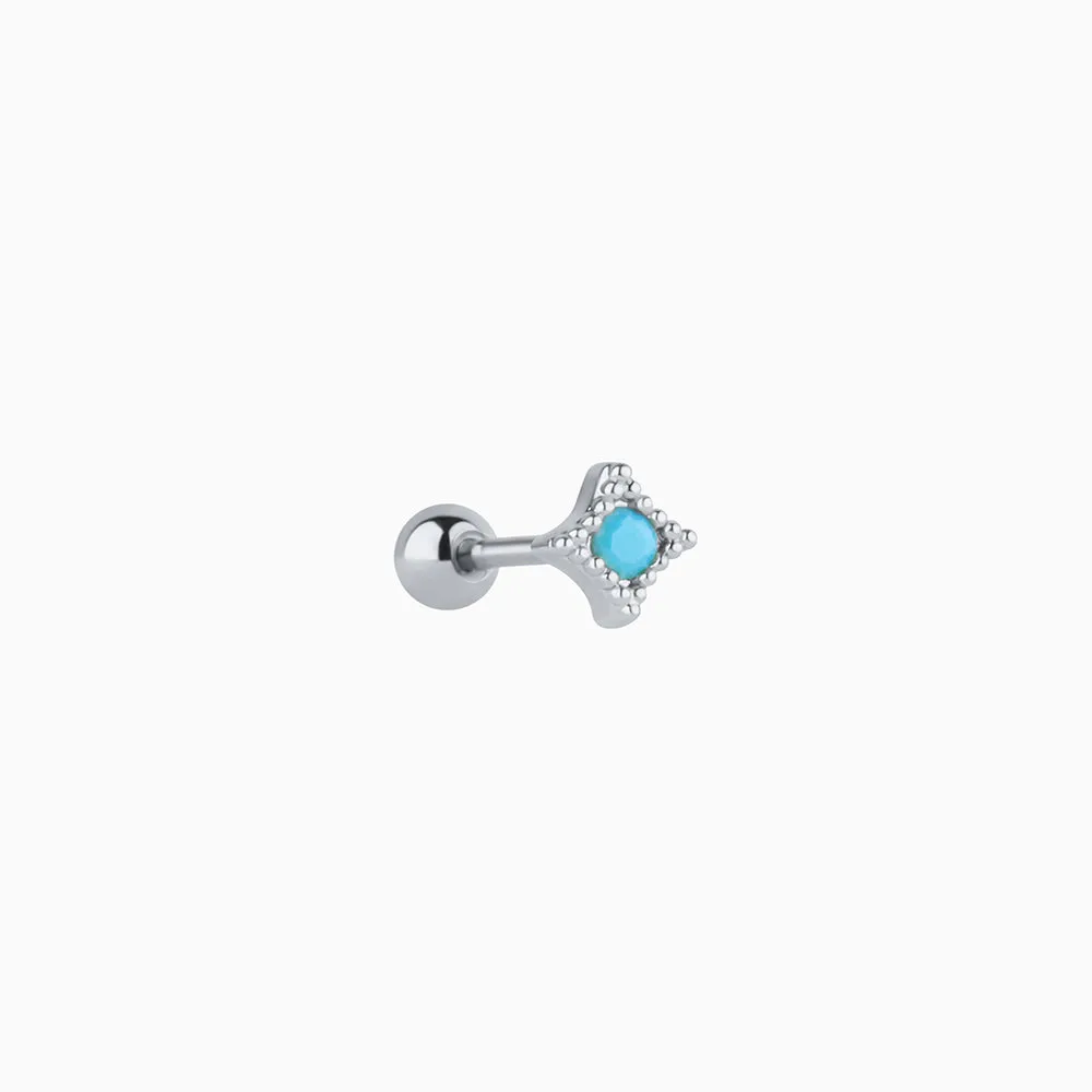 Turquoise Rhombus-shaped Stud