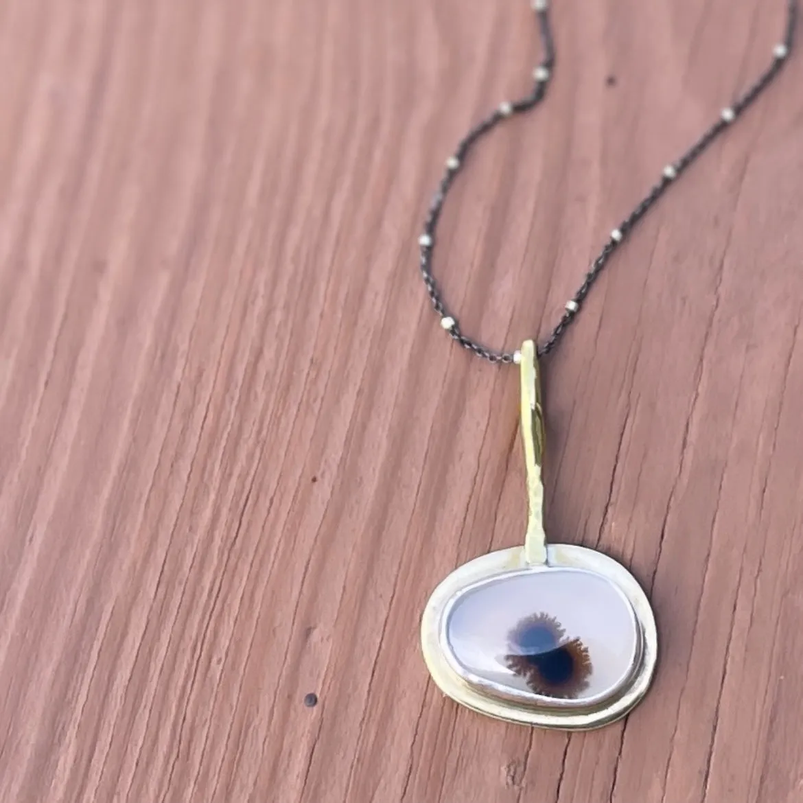 Twins dendritic agate necklace