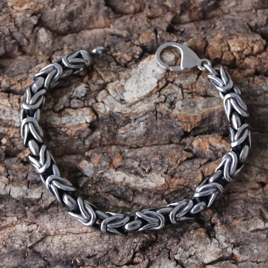 Viking Warrior Link Bracelet - Silver - B143