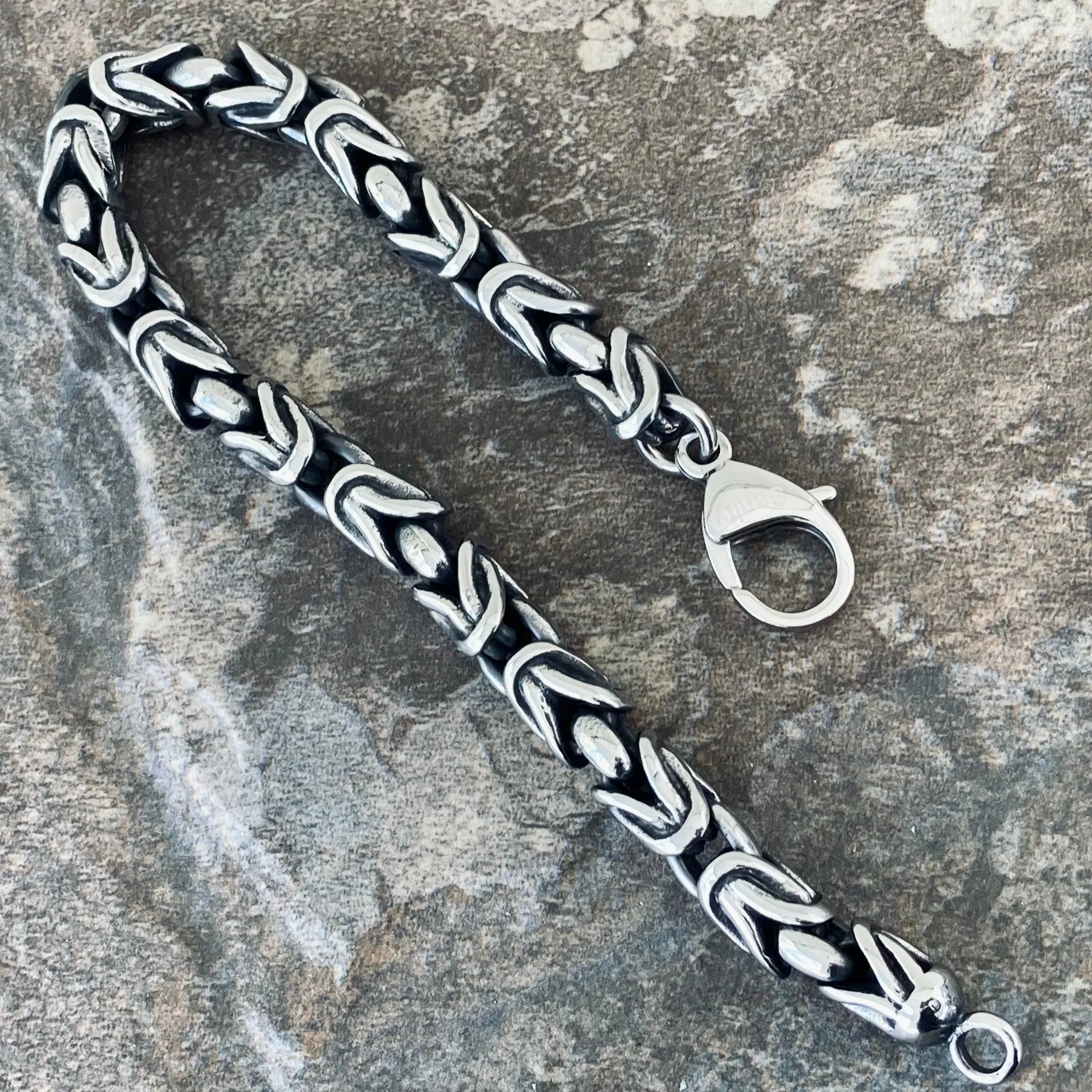 Viking Warrior Link Bracelet - Silver - B143