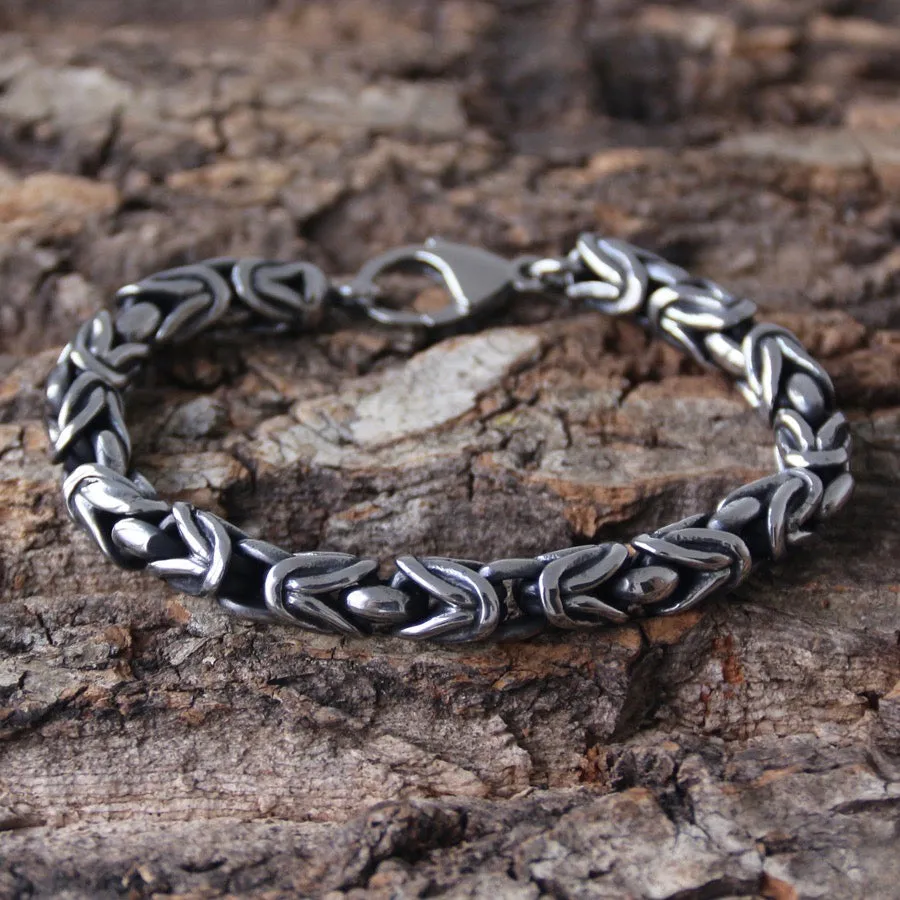 Viking Warrior Link Bracelet - Silver - B143