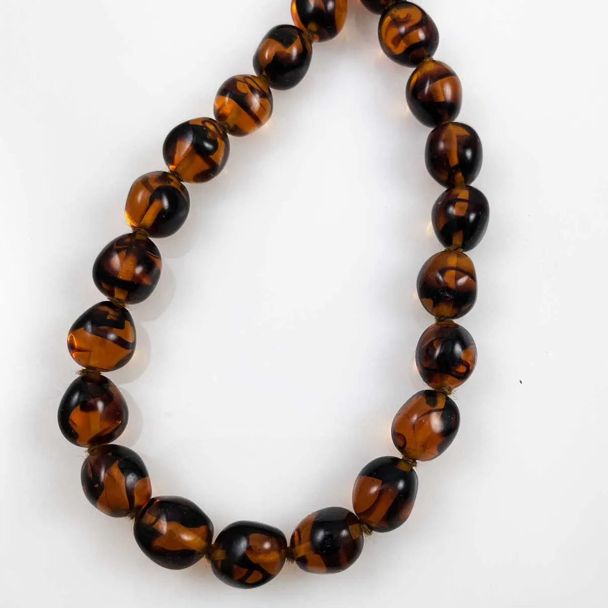 Vintage Tortoise Glass Beaded Necklace