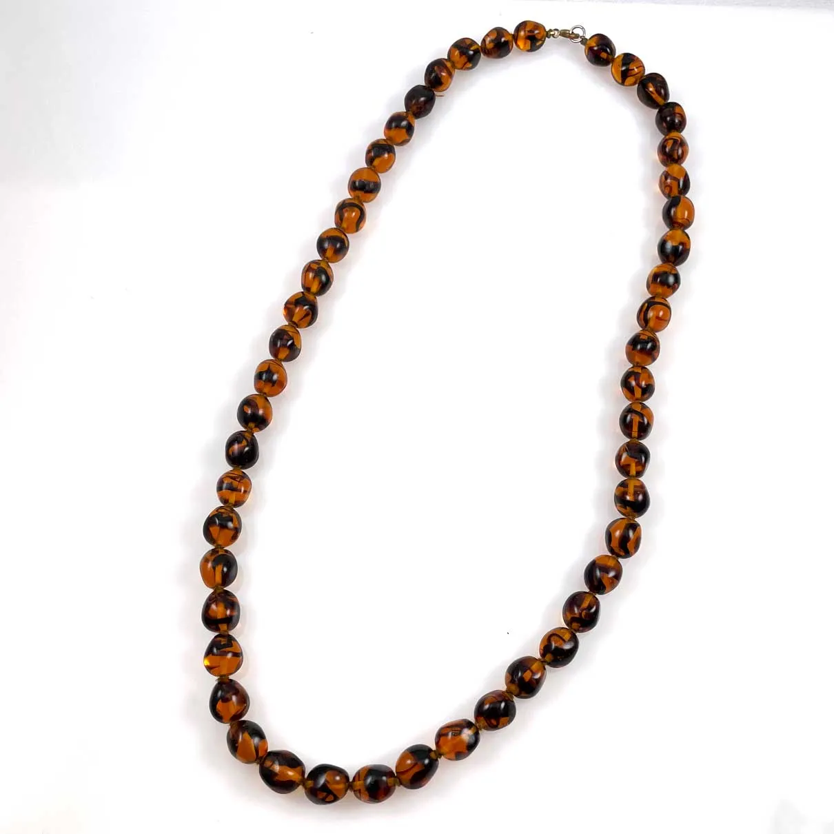 Vintage Tortoise Glass Beaded Necklace