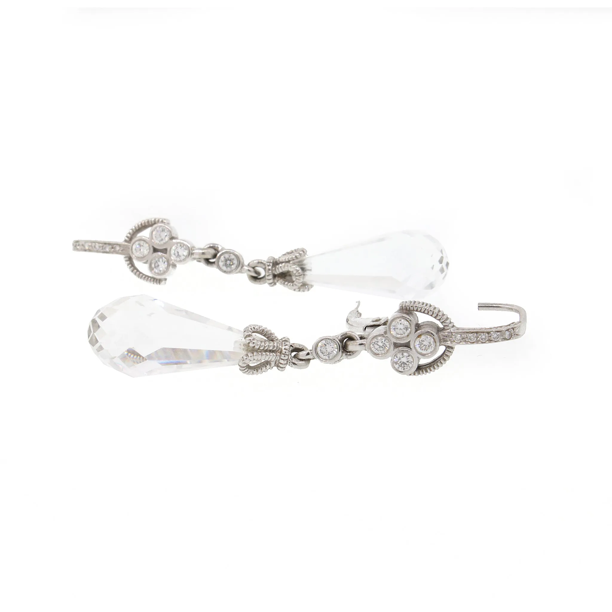 White Topaz Briolette Drop Earrings