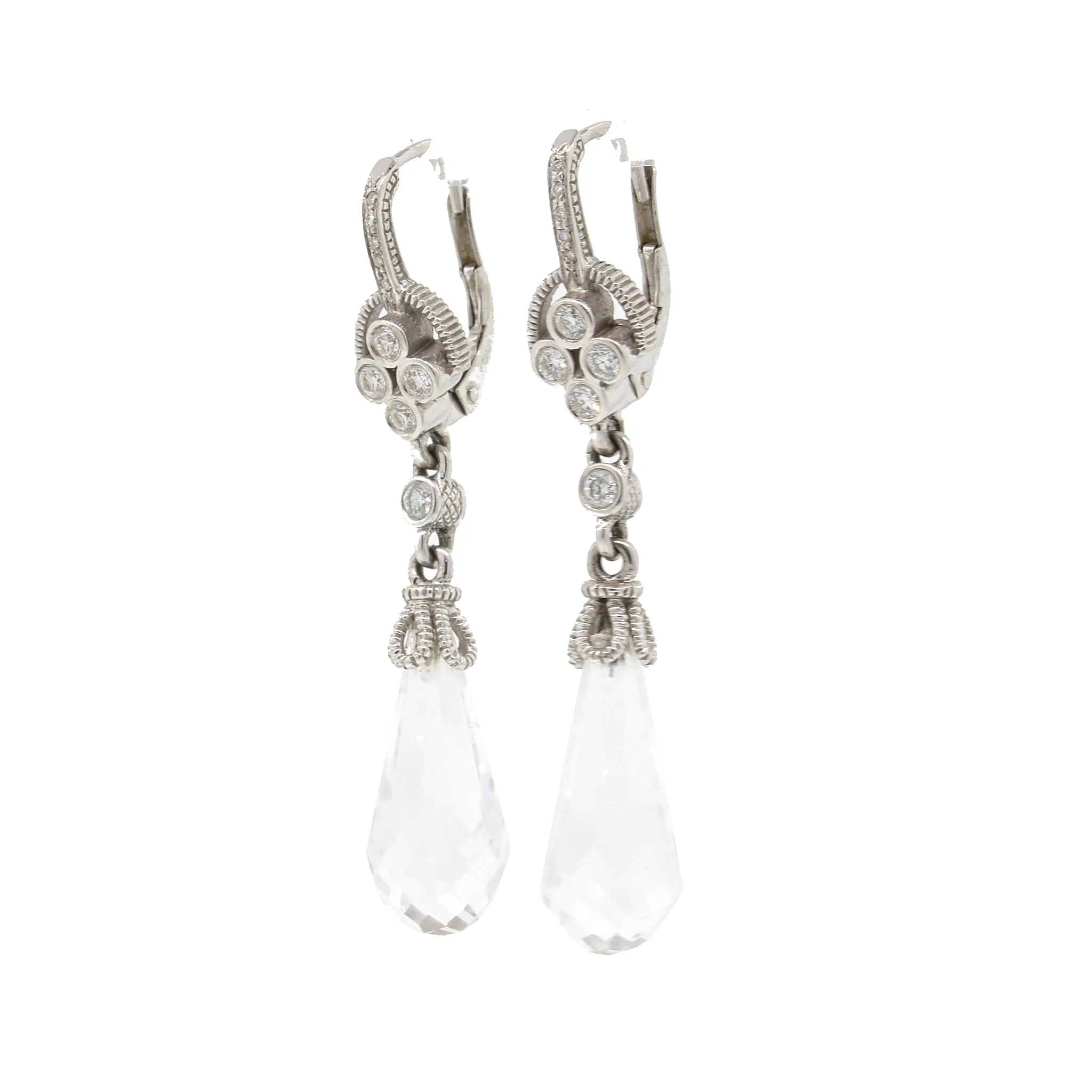 White Topaz Briolette Drop Earrings