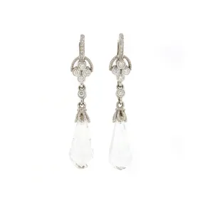 White Topaz Briolette Drop Earrings