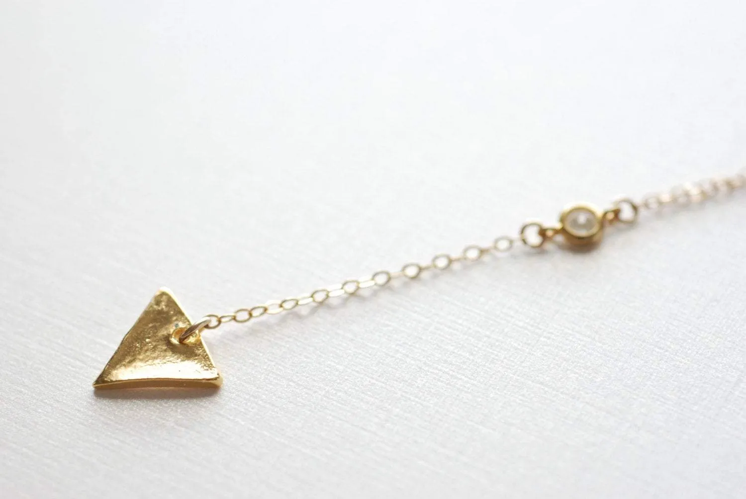 Wholesale Gold Triangle Necklace, Triangle Lariat Necklace, Gold Bar Lariat, Dainty Everyday Necklace