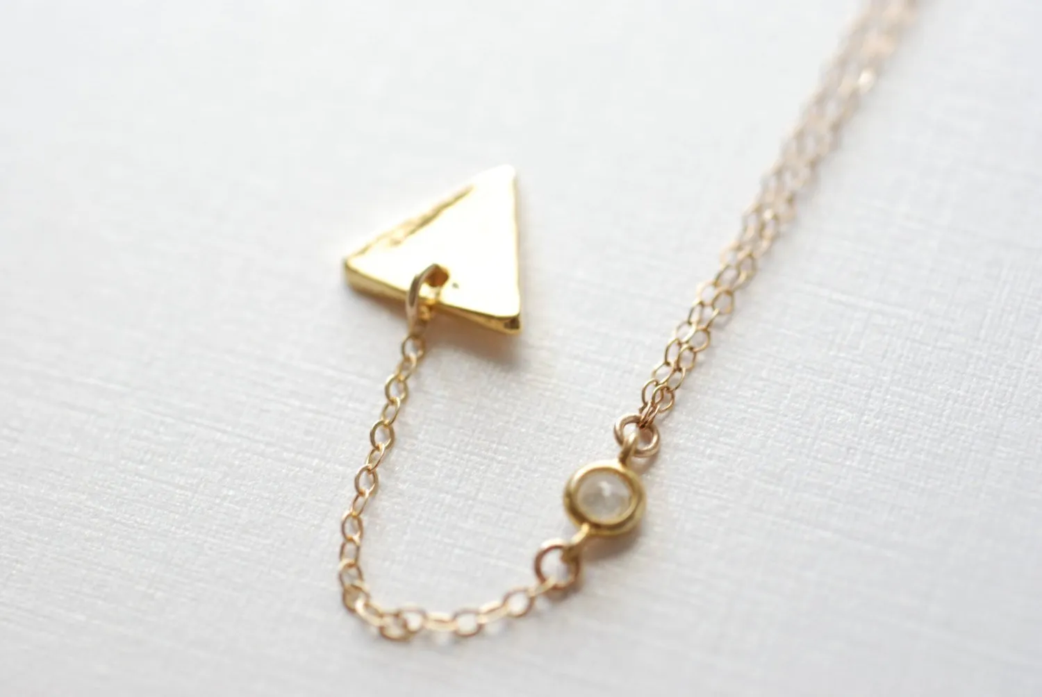 Wholesale Gold Triangle Necklace, Triangle Lariat Necklace, Gold Bar Lariat, Dainty Everyday Necklace