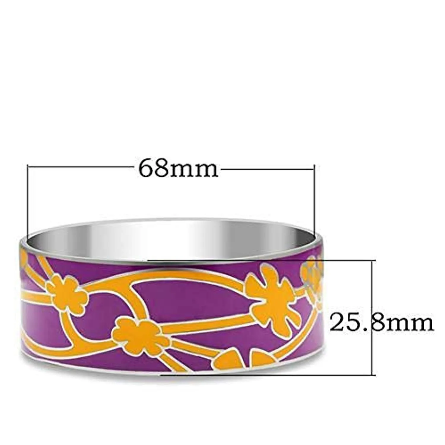 WildKlass Stainless Steel Multi Color Bangle High Polished (no Plating) Women Epoxy